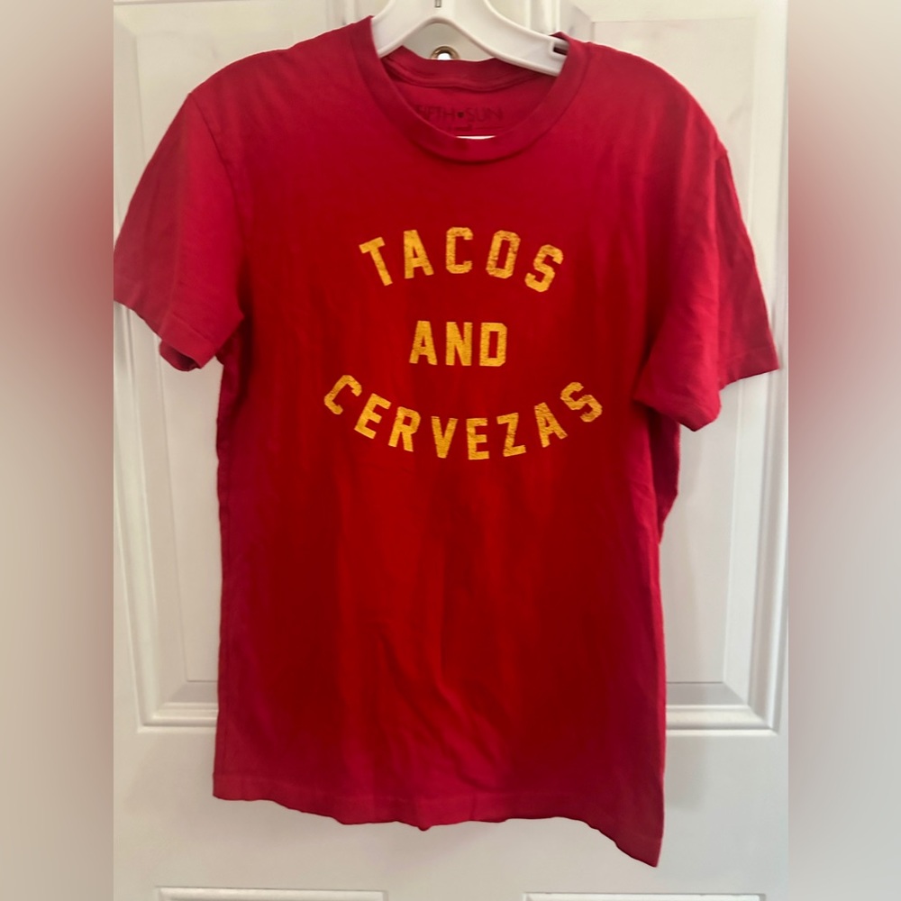 Tacos and Cervesas TShirt Red